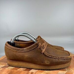 Clarks Originals Wallabee‎ Shoes Brown Leather Suede Moc Toe Women US 6 EU 36